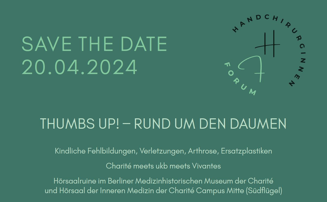!!!SAVE THE DATE!!! - 1. Handchirurginnen Forum